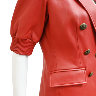 VERONICA BEARD | Edra Red Leather Dickey Jacket