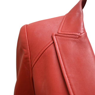 VERONICA BEARD | Edra Red Leather Dickey Jacket