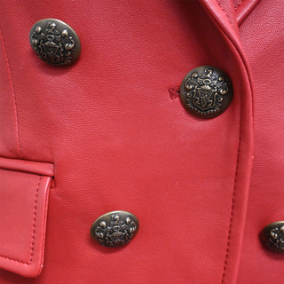 VERONICA BEARD | Edra Red Leather Dickey Jacket