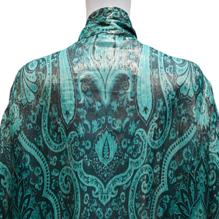 ETRO | Turquoise Metallic Paisley Print Blouse