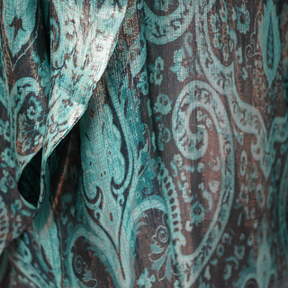 ETRO | Turquoise Metallic Paisley Print Blouse