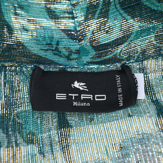 ETRO | Turquoise Metallic Paisley Print Blouse