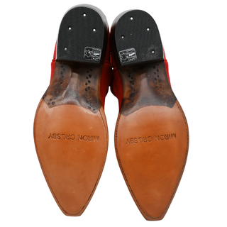 MIRON CROSBY | Sally Scarlet Suede Midi Western Booties