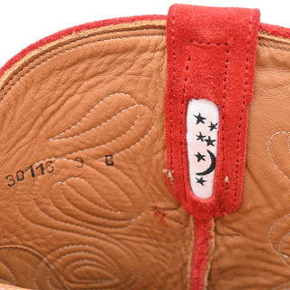 MIRON CROSBY | Sally Scarlet Suede Midi Western Booties