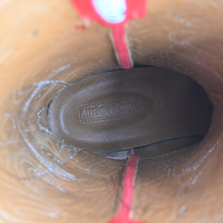 MIRON CROSBY | Sally Scarlet Suede Midi Western Booties