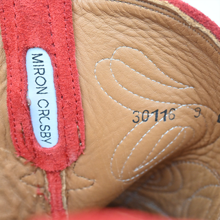 MIRON CROSBY | Sally Scarlet Suede Midi Western Booties