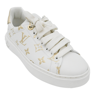 LOUIS VUITTON | Time Out White & Gold Monogram Sneakers