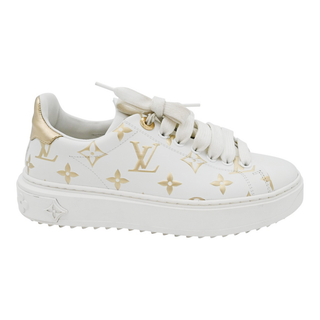 LOUIS VUITTON | Time Out White & Gold Monogram Sneakers