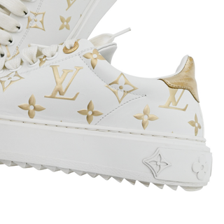 LOUIS VUITTON | Time Out White & Gold Monogram Sneakers