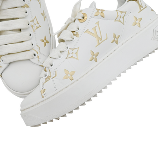 LOUIS VUITTON | Time Out White & Gold Monogram Sneakers