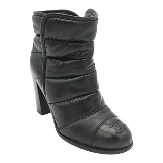 CHANEL | Black Nylon Quilted CC Booties