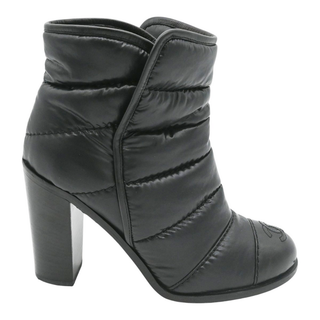 CHANEL | Black Nylon Quilted CC Booties