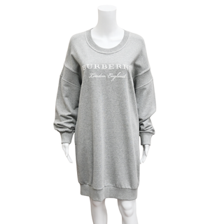 BURBERRY | Gray Cotton-Jersey Sweatshirt Dress