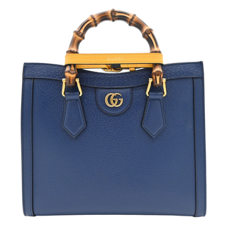 GUCCI | Diana Bamboo Blue Leather Top Handle Bag
