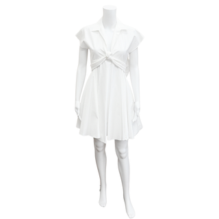 DIOR | White Cotton Knotted Mini Dress