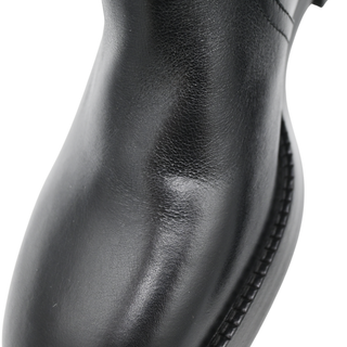 CHRISTIAN DIOR | Button-Accent Black Leather Riding Boots