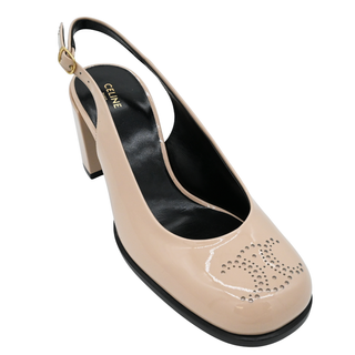 CELINE | Lily Patent Perforated Triomphe Slingback Pumps