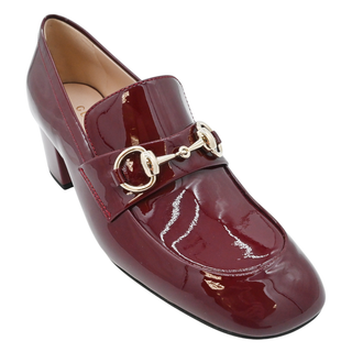 GUCCI | Rosso Ancora Maroon Patent Horsebit Loafer Pumps