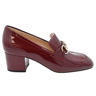 GUCCI | Rosso Ancora Maroon Patent Horsebit Loafer Pumps