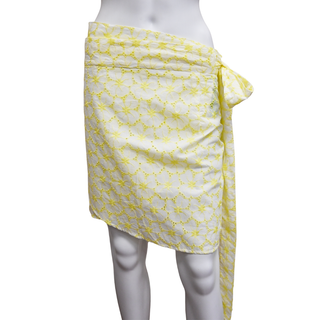 LA VIE STYLE HOUSE | Lemon Eyelet Mini Wrap Skirt