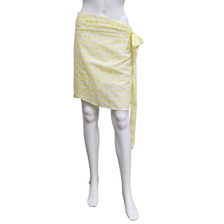 LA VIE STYLE HOUSE | Lemon Eyelet Mini Wrap Skirt