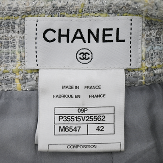 CHANEL | Metallic Gray Tweed Skirt