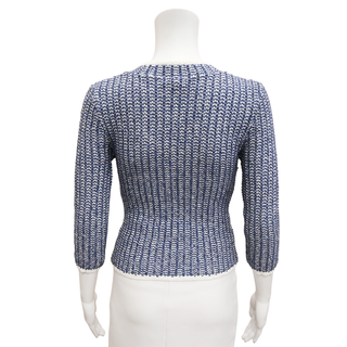 CHANEL | Blue Crochet Knit Sweater