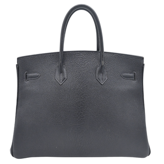 HERMES | Midnight Navy Bi-Color Leather Birkin 35 Bag