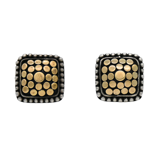 JOHN HARDY | Two-Tone Dot Square Stud Earrings