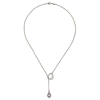 Tiffany and Co | Open Heart Pearl Lariat Necklace