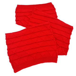BOTTEGA VENETA | Single Crochet Knit Red Wool Scarf