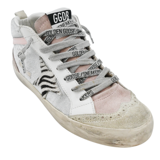 GOLDEN GOOSE | Silver & Pink Midstar Sneakers