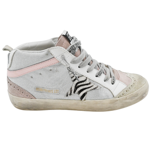 GOLDEN GOOSE | Silver & Pink Midstar Sneakers