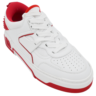 CHRISTIAN LOUBOUTIN | Astroloubi White & Red Leather Low-Top Sneakers