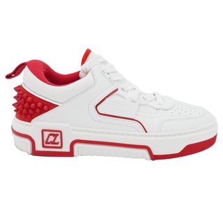 CHRISTIAN LOUBOUTIN | Astroloubi White & Red Leather Low-Top Sneakers