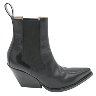 BOTTEGA VENETA | Black Leather Modern Western Bootie