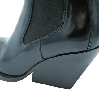 BOTTEGA VENETA | Black Leather Modern Western Bootie