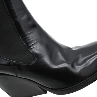 BOTTEGA VENETA | Black Leather Modern Western Bootie