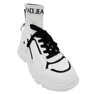 VERSACE JEANS COUTURE | White & Black Logo Sock Sneakers