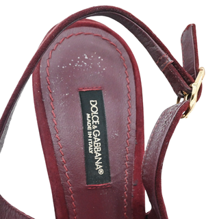 DOLCE & GABBANA | Burgundy Suede Rhinestone Slingback Heels