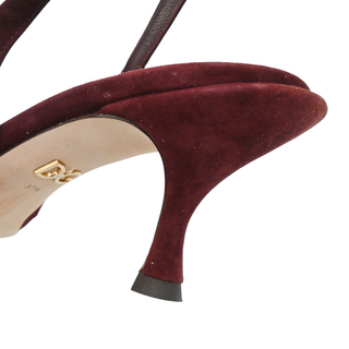 DOLCE & GABBANA | Burgundy Suede Rhinestone Slingback Heels