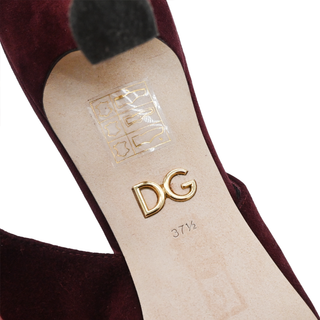 DOLCE & GABBANA | Burgundy Suede Rhinestone Slingback Heels