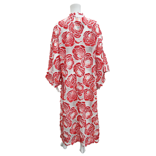 LA VIE STYLE HOUSE | Red Flower Kaftan Maxi Dress