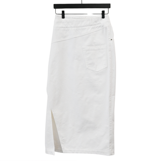 LOEWE | White Deconstructed Denim Midi Skirt