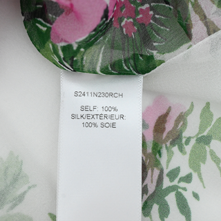 CAROLINA HERRERA | Gathered Floral Print Silk Blouse