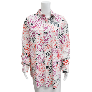 MARNI | Oversized Abstract Floral Button-Down Blouse