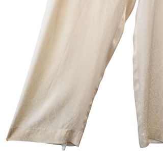 SALLY LAPOINTE | Ivory Snake Effect Wide Leg Pants
