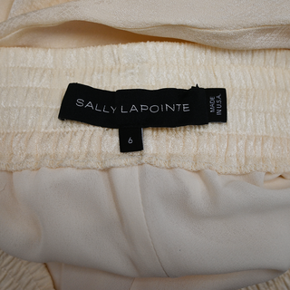 SALLY LAPOINTE | Ivory Snake Effect Wide Leg Pants