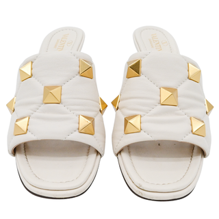VALENTINO | Ivory Roman Stud Heeled Mules