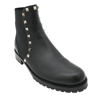 VALENTINO | Black Leather Rockstud Ankle Booties